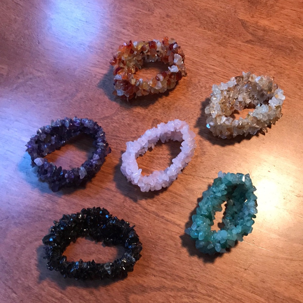 Gemstone Bracelets. Set of 6